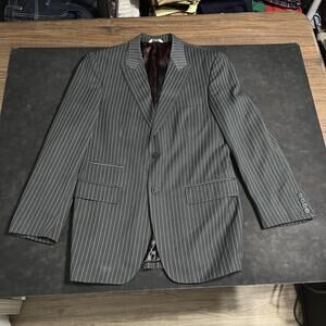 Gino Valentino Blazer Men 38 Zegna Pinstripe Wool Silk Luigi Botto Italy Vintage